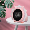 Alarm Clock Pink Dinosaur Shape Multifunctional Bedside LED Electronic Alarm