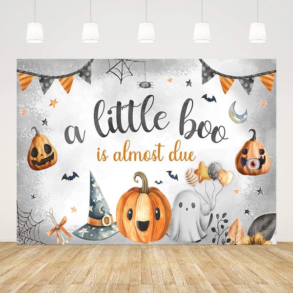 AIBIIN 7x5 ft Halloween Baby Shower Backdrop A Little Boo