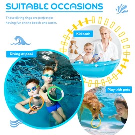 SAFIGLE 8pcs Diving Rings Set for Kids - Underwater Swimming Training Accessory, Colorful Dive Toys for Pool Fun Kids Girls Toys for Boys 8-10