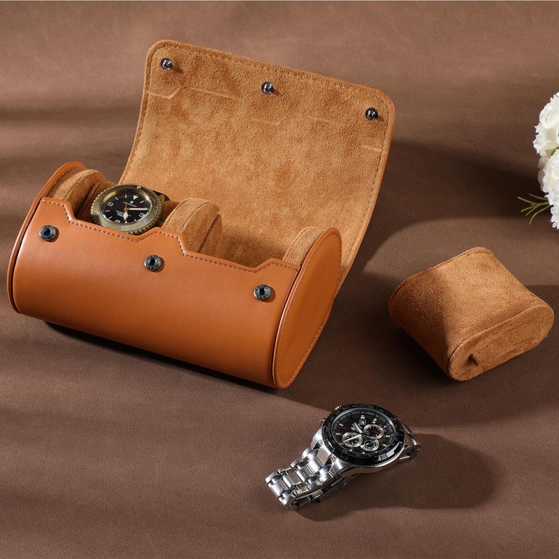 BAIGIO Portable Watch Box Watch Roll with Watch Cushion, Travel