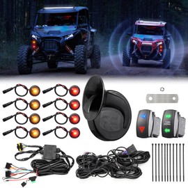 Ehaho UTV ATV Turn Signal Kit with 110D Horn, Pre-Wired, Plug and Play UTV Universal Street Legal Kit with Hazard light, Blinker Kit with Rocker Switch Compatible With Polaris RZR Can-Am CFMOTO