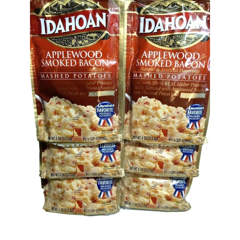 Idahoan, Applewood Smoked Bacon Flavored Mashed Potatoes, 4oz Pouch (Pack