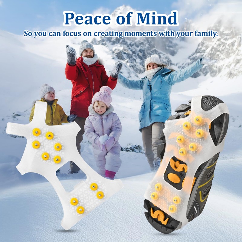 Light Ice Snow Grips Cleat Crampons Over Shoe Boot Traction