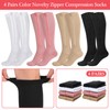 Tarpop 4 Pairs Women Zipper Compression Sock Colorful 20-30mmhg Compression