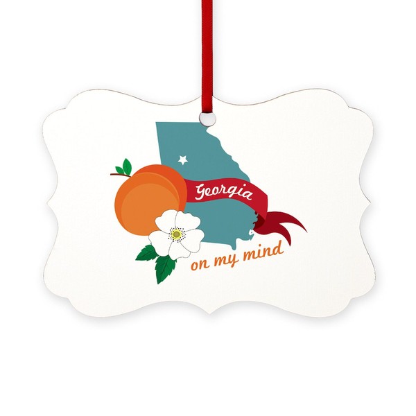 CafePress Georgia On My Mind Scroll Holiday Ornament 4" x
