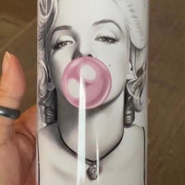 Pink Marilyn Monroe 20oz Skinny Tumbler