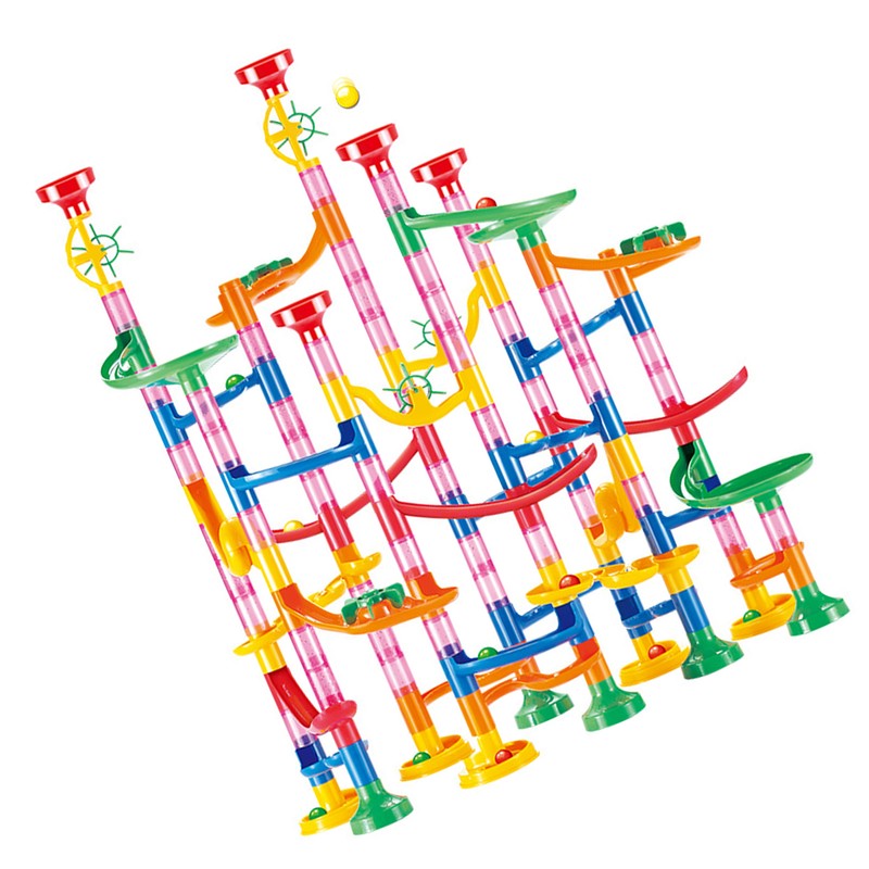 Marble Run Building Blocks Three Dimensional DIY Race Track Marble