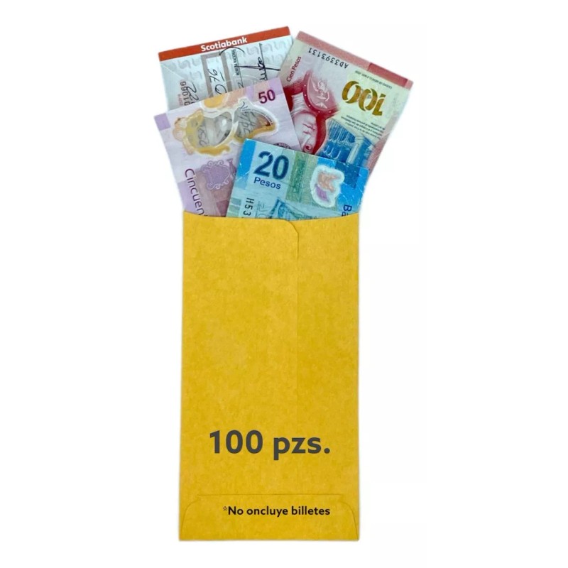 Oxford 100 Pzs Sobre Para Dinero Coin Manila 8.9 X