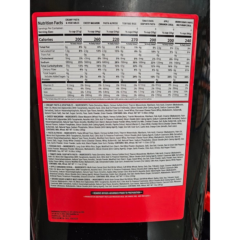 Readywise Emergency Food Supply, 132 Servings, 25 Year Shelf Life,