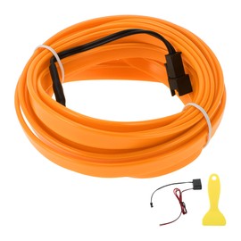 A ABSOPRO 4m EL Wire Cable LED Glow String Light Car Interior Lighting Strip Flexible Neon Light for Car Decoration Wiring Driver(12v) Yellow