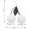 Xsclpomddy Cherry Bag Charms Pompoms Cherry Keyring Artificial Rabbit Hair