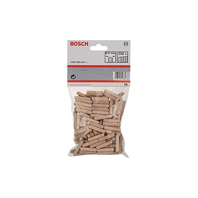 Bosch Accessories Professional geriffelte Holzdübel (150 Stück, Ø 8 mm)