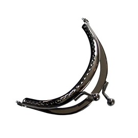 Small Arched Dark Copper Coin Purse Frame 8.5x4.5 cm with Ball Kiss Clasp Lock Handle