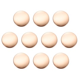 HARFINGTON 10pcs 28L Metal Round Buttons 18mm 11/16" Zinc Alloy Shank Flat Sewing Button Craft Replacement Buttons for Clothing Decoration DIY Accessories, Gold