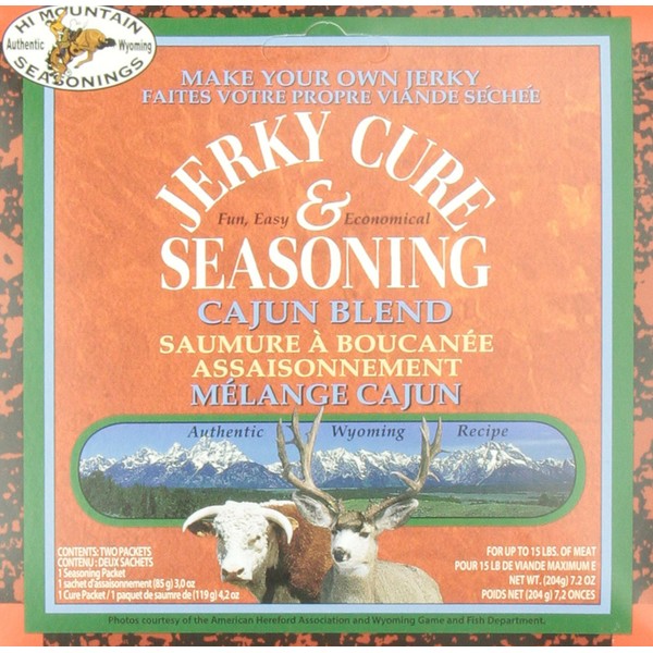 Hi Mountain Jerky Cure & Seasoning Cajun Blend, 7.2-Ounce Box