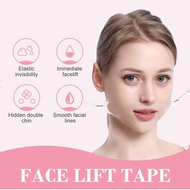 Face Lift Tape, Invisible V Face Sticker with 40 Pcs Wrinkles and 16 Lifting Ropes, Instant Wrinkle Lifting Patches Neck Eye Tape for V-Line Face, Tightening Skin Makeup Lift Tools