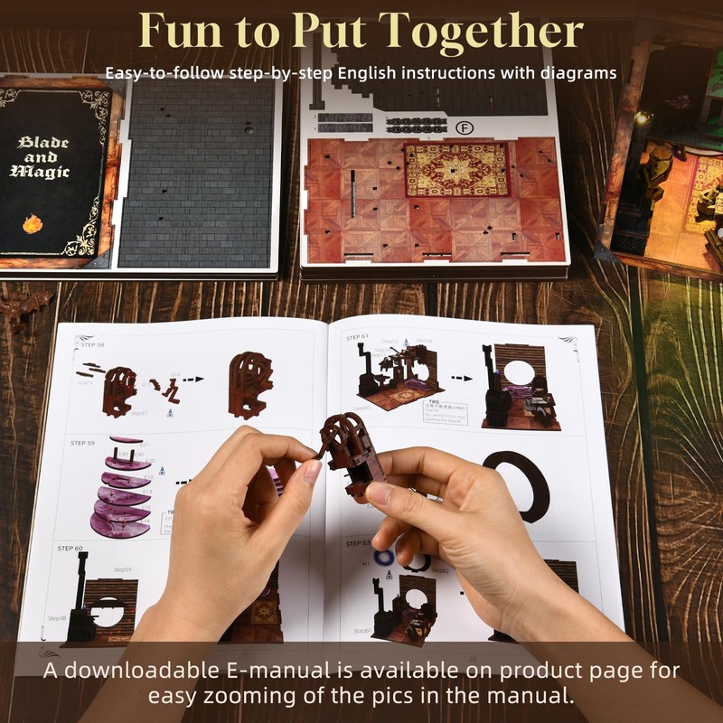 CCCDF DIY Book Nook Kit, DIY Miniature Dollhouse Booknook Kit,