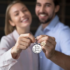 JEWGLO New Home Gift House Warming Gifts Closing Gifts for Home Buyers New Home Keychain First Home Homeowner Gifts 2024 Housewarming Keychains 2Pcs New Apartment Gifts New House Essentials Christmas