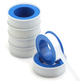 6 Rolls PTFE Tape White Plumbers Tape Pipe Slealant Tape Waterproof Thread Tape for Bathroom Kitchen Garden Leaking Pipe Sealing in Pipe Threads Leaks (10m x 12mm x 0.075mm)