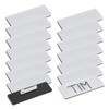 15pack Blank Name Badges with Carving - White，Black Back