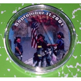 9/11 New York Firefighter Raising Flag Never Forgotten #246 Memorial Honor Challenge Coin