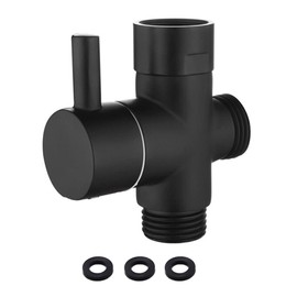 4PCS 3 Way Shower arm Diverter Valve Shower Arm Diverter Valve Silver, Black, Brushed Nickle Shower Diverter G 1/2" Brass Shower arm Diverter Valve (Black)