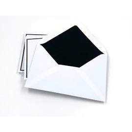 25 Sympathy Envelopes with Black Frame 189 x 120 mm Black Silk Lining Diplomat Format