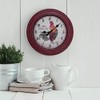 La Crosse 404-3630 12-inch Round Distressed Red Rooster Analog Wall