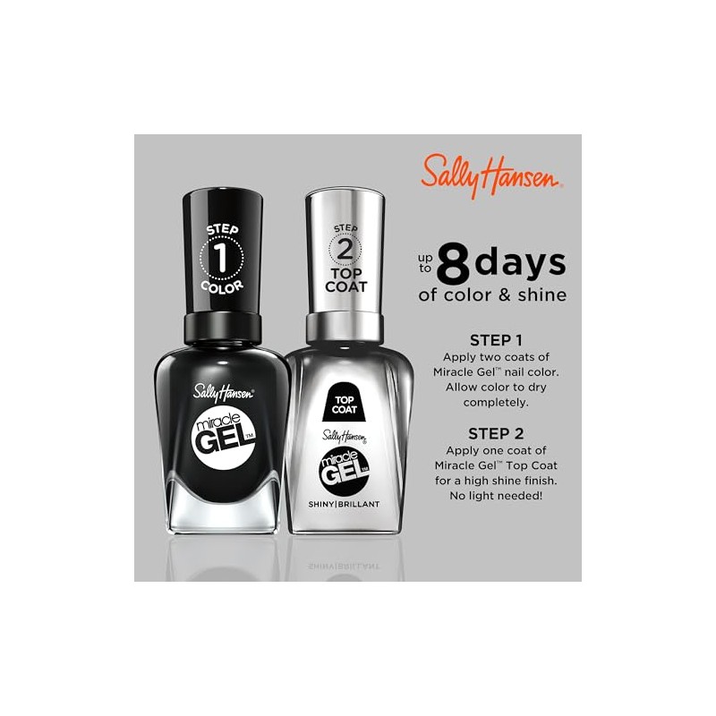 Sally Hansen Esmalte para Uñas Miracle Gel, Blacky O', 14.7ml