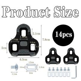 2 Stück Fahrrad-Cleats Kompatibel mit Look KEO-Pedalen,0° Float Bike Pedale 3-Loch Classic Bike Pedale Stollen Schuhplattenset,TPU Anti-Rutsch Fahrrad Cleats mit Memory-Positionier-Funktion (Schwarz)