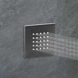 GUOWENYING Modern Design 1 Pcs Square Body Massagers Spray Shower Jet with High Pressure 25 Nozzles, Wall Mounted, Solid Structure, Matte Black