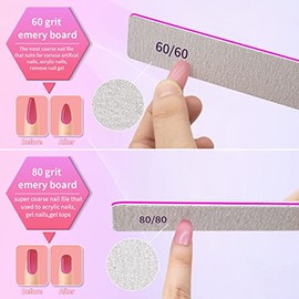 Limas de uñas resistentes de grano 100/100 para uñas de gel, lima de uñas profesional fuerte, herramientas de peinado de manicura para uso en salones 