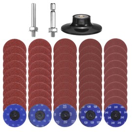 HARFINGTON 53pcs Quick Change Discs Set 3" Roll Lock Sanding Discs with 1/4" Shank Pad Holder 36/60/80/120/240 Grit Surface Conditioning Disc for Polish Rust Removal