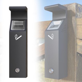 lukar Wall Mounted Trash Receptacle with Lock, Commercial Trash Can Collector Container for Yard, Garden, Office, Restaurant, Hotel, Bar