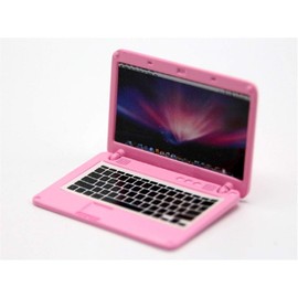 Dolls House Pink Lap Top Laptop Computer Metal Miniature Modern Accessory 1:12