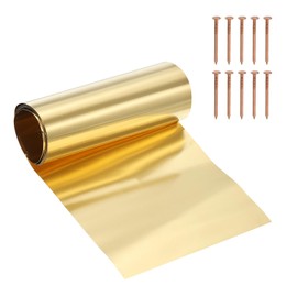 YELARXI Brass Sheet Roll Metal Film Brass Foil Plate, 0.1 x 100 x 1000mm 28 Gauge(0.1mm) Thickness Fit for DIY Crafts Electrical Repair - Cylinder(1 Pack, Brassy)