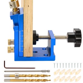Pocket Hole Jig Set, Wooden Dowel Pocket Hole Drilling Template, Oblique Hole Drilling Template Furniture Making with 2 Pieces 9 mm Drill for Woodworking and Furniture Making Angle Drilling Aid
