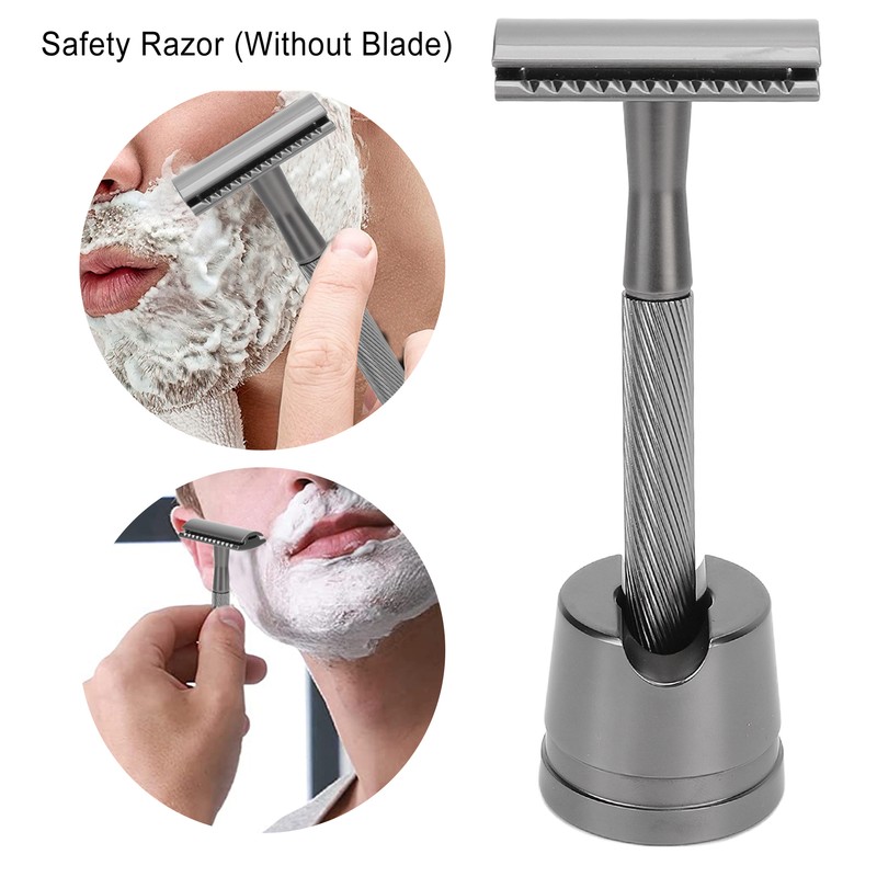 Zinc Alloy Safety Razor Men Portable Brass Handle Double Edge