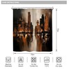 Black Brown Shower Curtain Masculine Dark Tan Bathroom Decor 72x72
