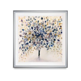 Renditions Gallery Past Autumn Mid Century Decor Painting Contemporary Art Framed Tree Pictures Floral Prints Giclee Modern Home, 16x16