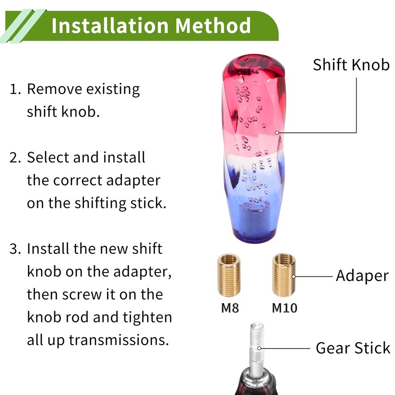HOPESPANNER Twisted Pattern Crystal Shift Knob Gear Shifter Knob Acrylic