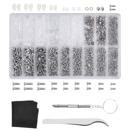 1000 PCS Kit de Reparación de Anteojos con Tornillo, Pinza, Paño                                                                                      