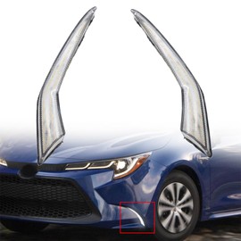 leaven LED Front Bumper Fog Light Compatible with Toyota Corolla 2021 2022 2023 L LE XLE Hybrid Switchback DRL Daytime Running Light White/Amber Sequential Turn Signal Lights