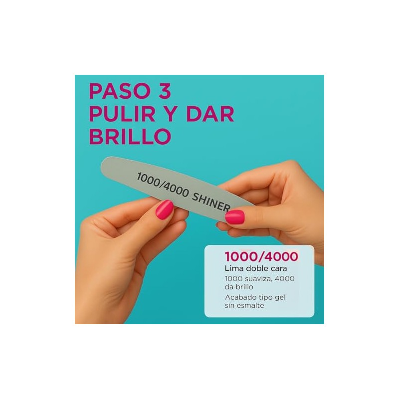 Set Profesional de 6 Limas para Uas Naturales o Acrlicas,