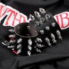 JJDreams 2 Piece Punk Rivet Bracelet Wide Leather Bracelet Unisex