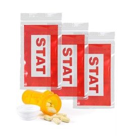 APQ Pack of 1000 Red "STAT" Bags, Clear 5 x 8 Zipper Printed Bags with 2 mil Thick. Polyethylene Plastic Bags 5x8. Seal Top Bags for Health Needs. Ideal for Clinical and Operative Departments.