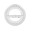 360 Full Circle Protractor, 20cm Plastic Math Measuring Tools Round