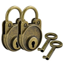 SDTC Tech 2 Sets Mini Antique Padlocks Retro Vintage Style Bear Head Shape Bronze Locks with Keys