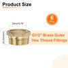 sourcing map 6 Pcs Brass Outer Hex Thread Fittings, G1/2"