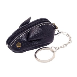 BAWAKO Mini Mouse Key Fob Leather Coin Purse Mouse – Mini Key Bag Coin Purse Key Ring Children and Adults, black, coin purse